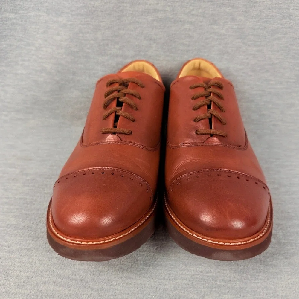 Samuel Hubbard Market Cap Tan Oxfords Mens 8.5 W Leather Casual Shoe Lightweight